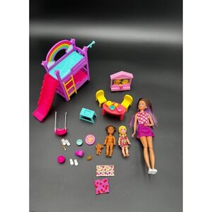 Barbie Skipper Babysitters Inc Rainbow Bunk Bed Slide Playset Dolls Accessories